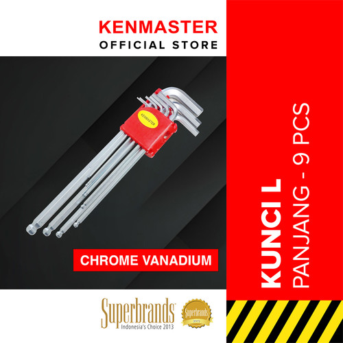 Kenmaster Kunci L 9Pcs Panjang CRV Long - KNCL034