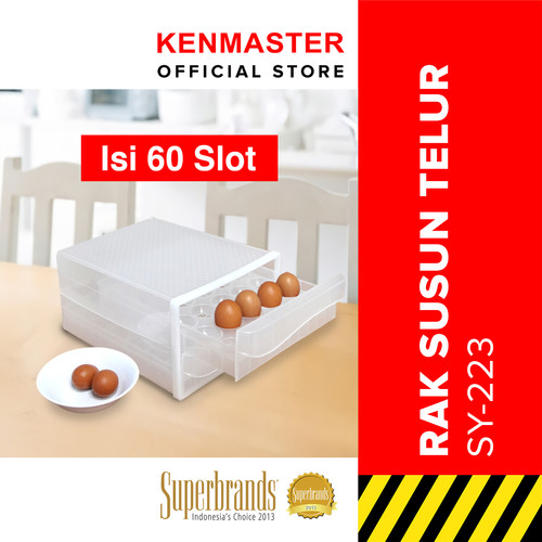 Tempat Penyimpanan Telur isi 60 slot / Rak Telur Plastik / Egg Storage