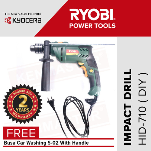 Ryobi Mesin Bor HID-710 / Impact Drill HID-710 FREE Busa +Face Shield