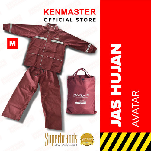 Jas Hujan Set - Jaket Celana AVATAR Merah - Ukuran M