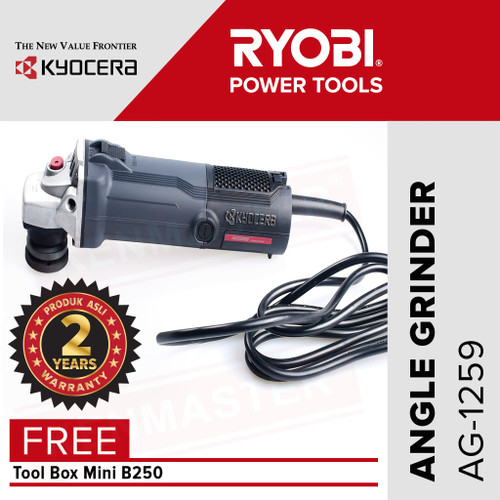 Kyocera Angle Grinder / Mesin Gerinda AG-1259 FREE Tool Box+Face Shiel