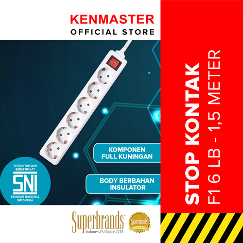 Kenmaster Stop Kontak F1 6LB - Putih