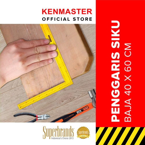 Kenmaster Penggaris Siku Baja 40 x 60 Cm - Penggaris Siku Tukang