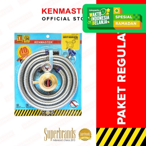 KENMASTER Paket Regulator Meter + Selang Gas Protec