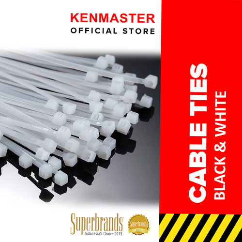 Kenmaster Cable Ties 3X10cmX100Pcs Black + White ( 2 Pack )