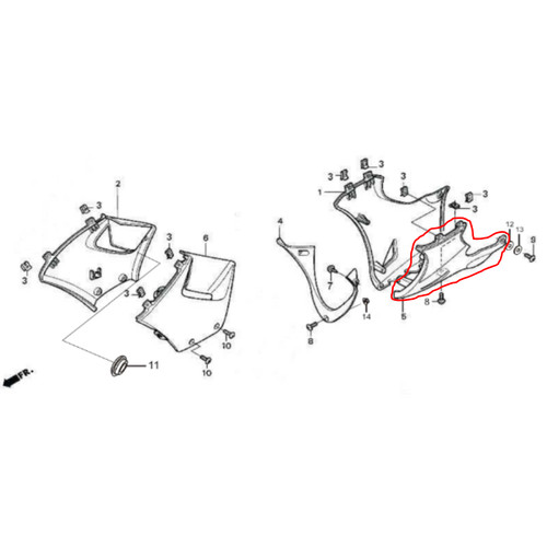 Cowl L Middle Kanan Tengah Viar Roda 2 Vix R 150 cc Rev