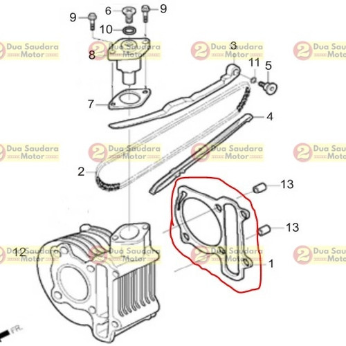 Paking Blok Viar Roda Dua Tipe Vio R/ Gasket Cylinder Block Vio R