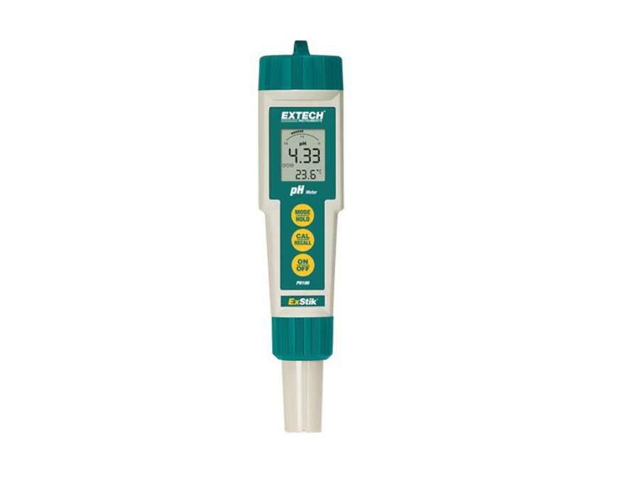 EXTECH PH METER WATERPROOF PH100 W/BATTERY