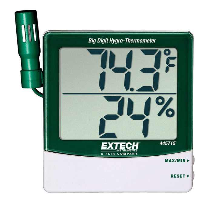 EXTECH HYGROTHERMOMETER W/ REMOTE SENSOR 445715