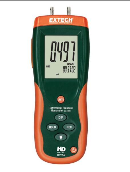 EXTECH MANOMETER,PRESSURE,0.5PSI HD755-NIST