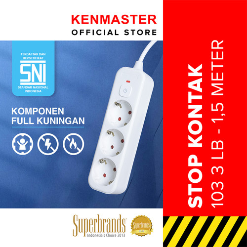 Kenmaster Stop Kontak 103 Overheat 3 Lubang - STKA187