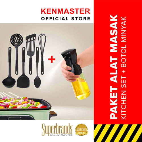 PAKET HEMAT - Bevla Kitchen Set isi 5 PCS + Botol Spray Oil BV-170