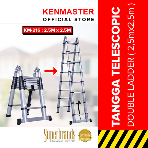 Tangga Teleskopik Double 2,5+2.5 KM216 Telescopic /fiber optic-TNGG019