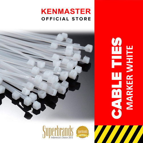 Kenmaster Kabel TIES 3 X 200 MM X 100 PCS MARKER WHITE