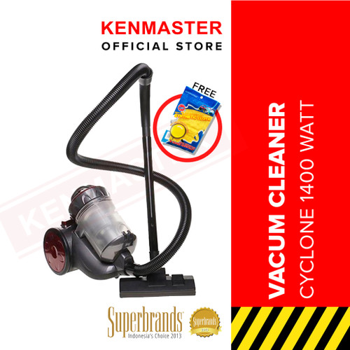 Kenmaster Vacuum Cleaner Dry Cyclone Power KM 1501- Hitam-Merah