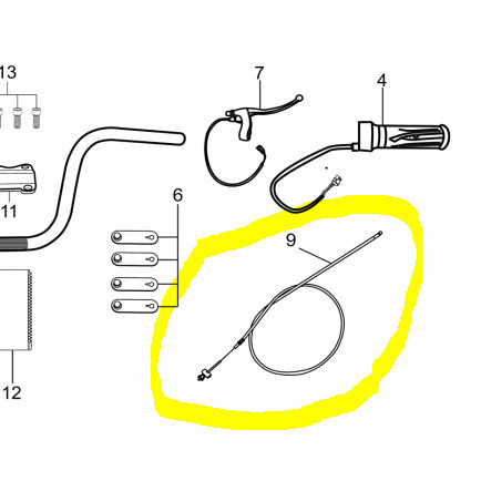 Kabel Rem Depan Sepeda Listrik Viar Akasha1 / Cable Fr Brake Akasha1