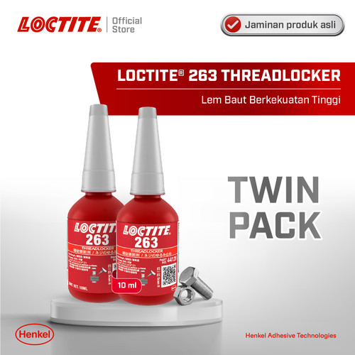 Henkel LOCTITE 263 Threadlocker Lem Baut 10 ml TWIN PACK