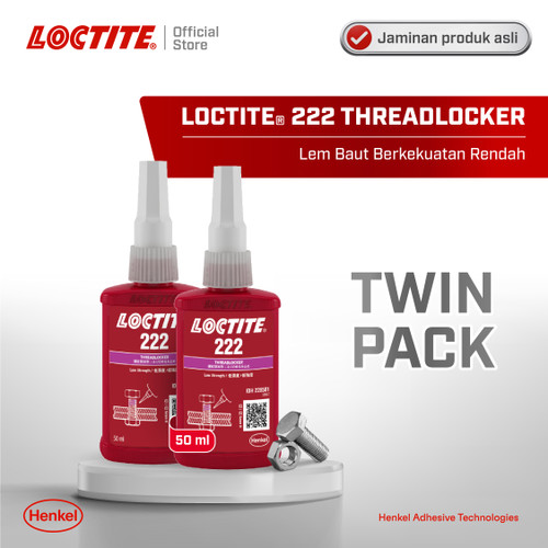 Henkel LOCTITE 222 Threadlocker Lem Baut 50 ml TWIN PACK