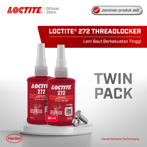 Henkel LOCTITE 272 Threadlocker Lem Baut 50 ml Twin Pack